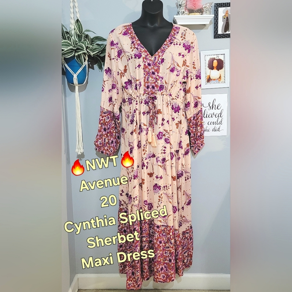 🔥NWT Avenue 20W Fall Maxi Dress